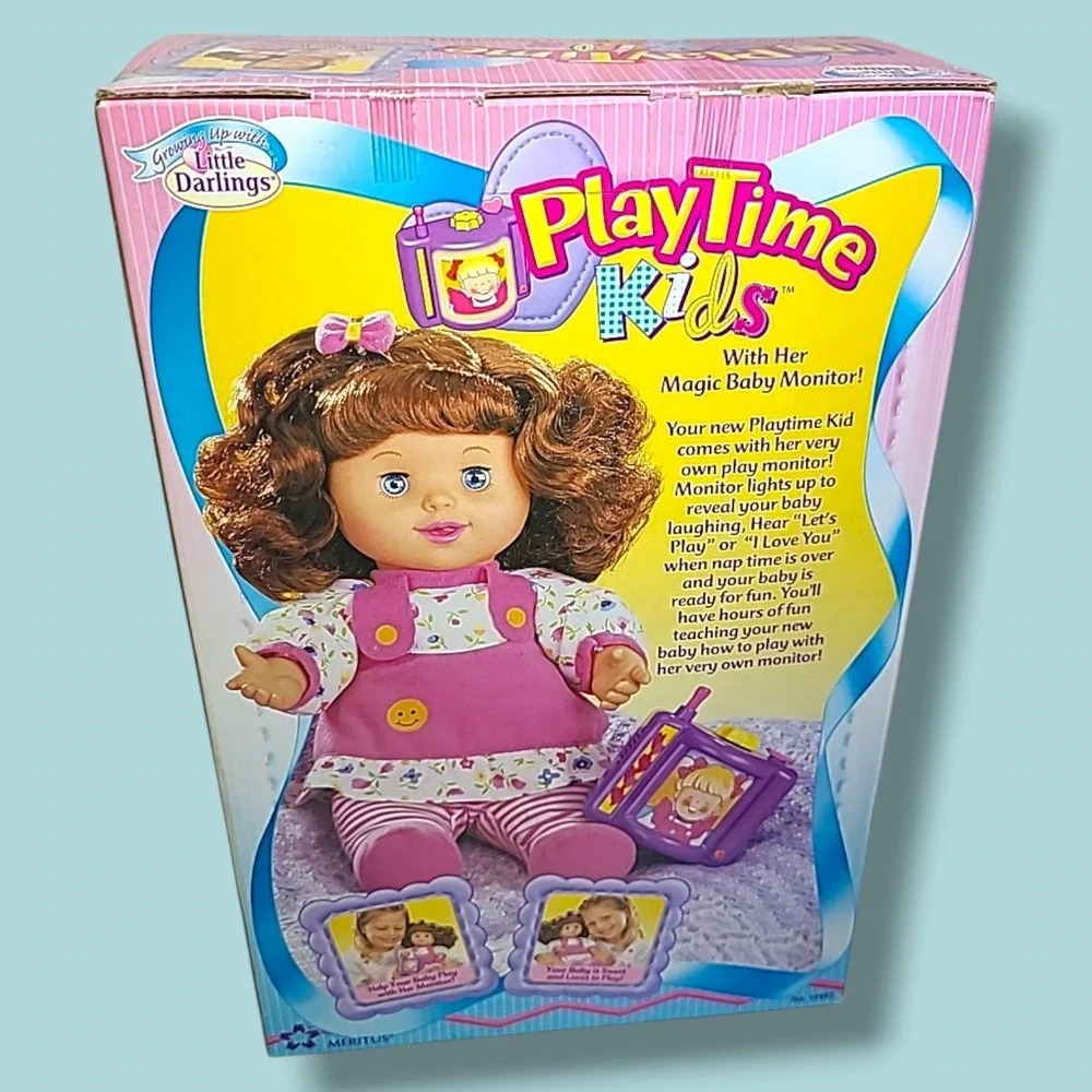 Vintage Meritus Little Darlings PlayTime Kids Baby Monitor Doll NOS NIB Sounds